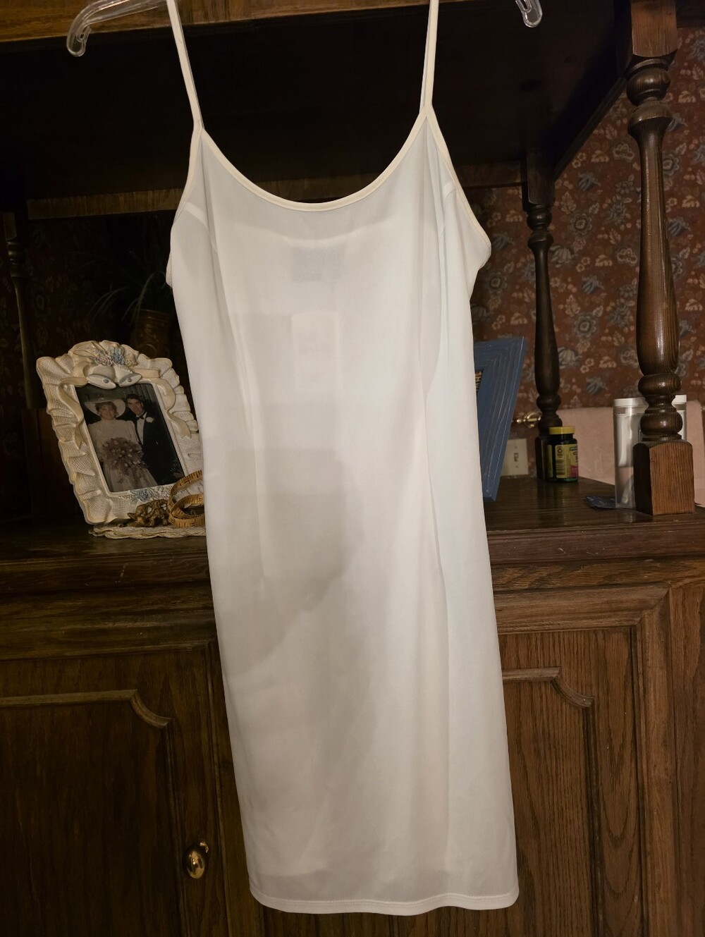 Muse Classic White Slip Dress - Women's Spaghetti Strap Sheer Dress